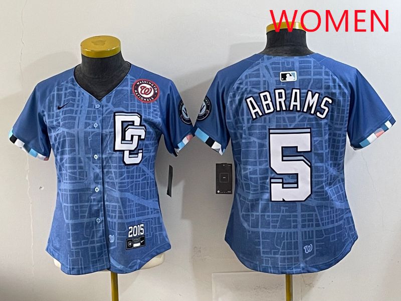 Women Washington Nationals #5 Abrams Joint Name 2025 Nike MLB Jersey style 4